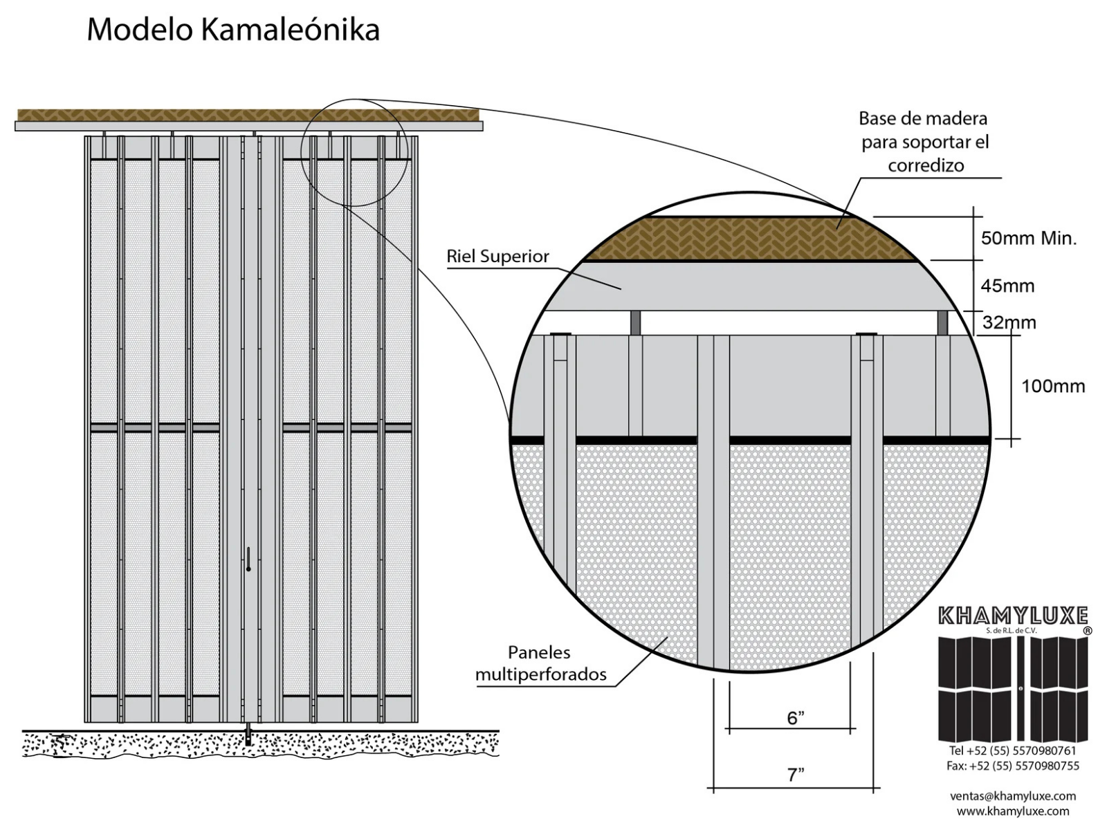 Cortina Plegable de Aluminio o Acero Multiperforada Modelo Kamaleónika Detalles de el Modelo Kamaleónika