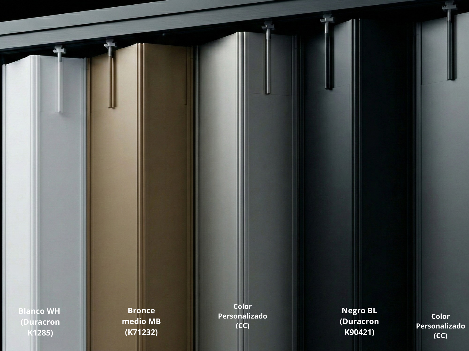 Cortina Ciega. Cortina Corrediza. Modelo Discreta. Cortina de Aluminio. Cortina de Acero. Cortina de Duela Ciega. Cortina Plana Modelo Discreta Opciones | Khamyluxe