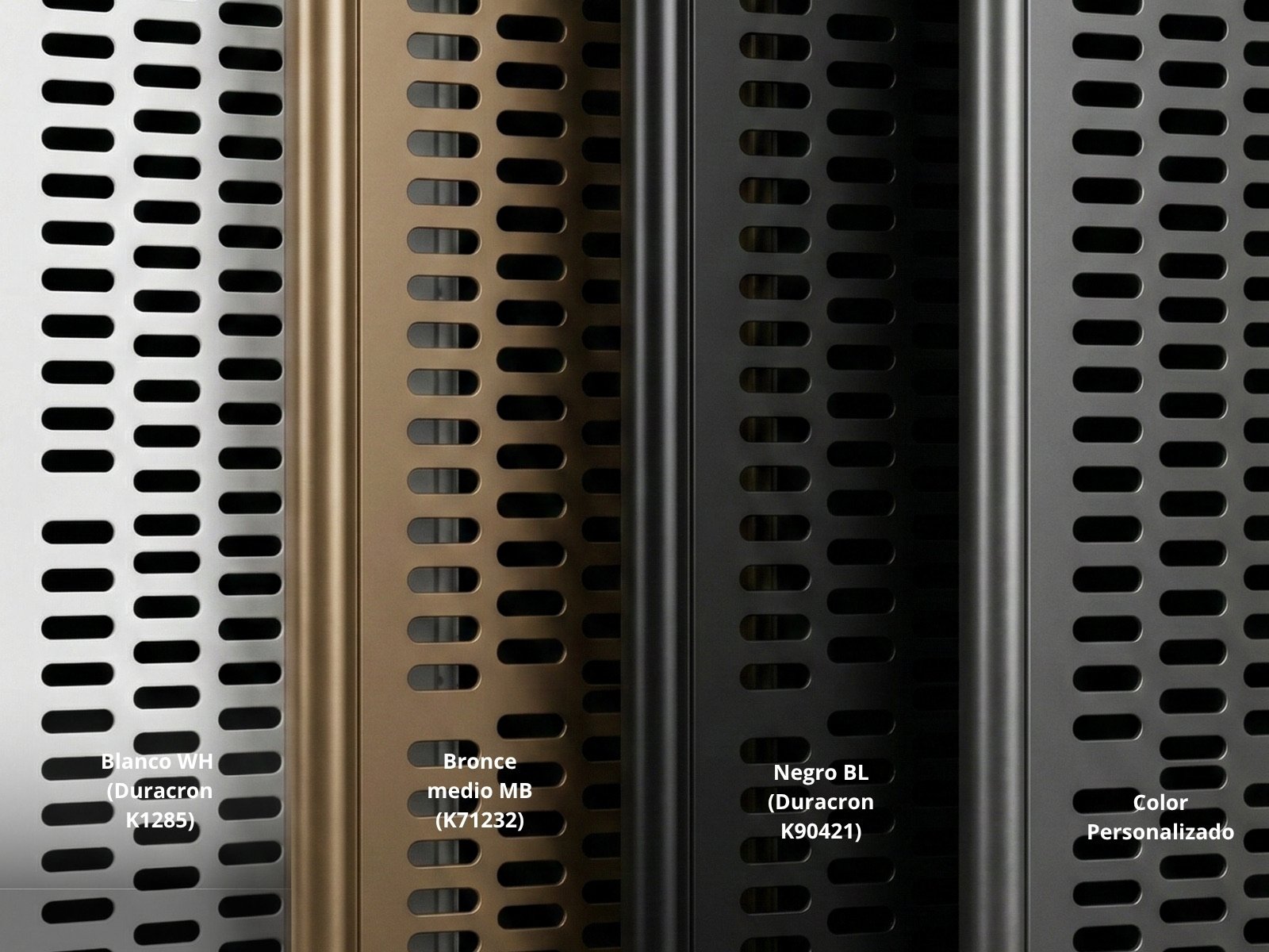 Productos Aíra 9 Cortina de aluminio troquelada.Cortina corrediza.Cortina de aluminio. Cortina de Acero. Cortina Multiperforada Horizontalmente Modelo Aíra Opciones | Khamyluxe